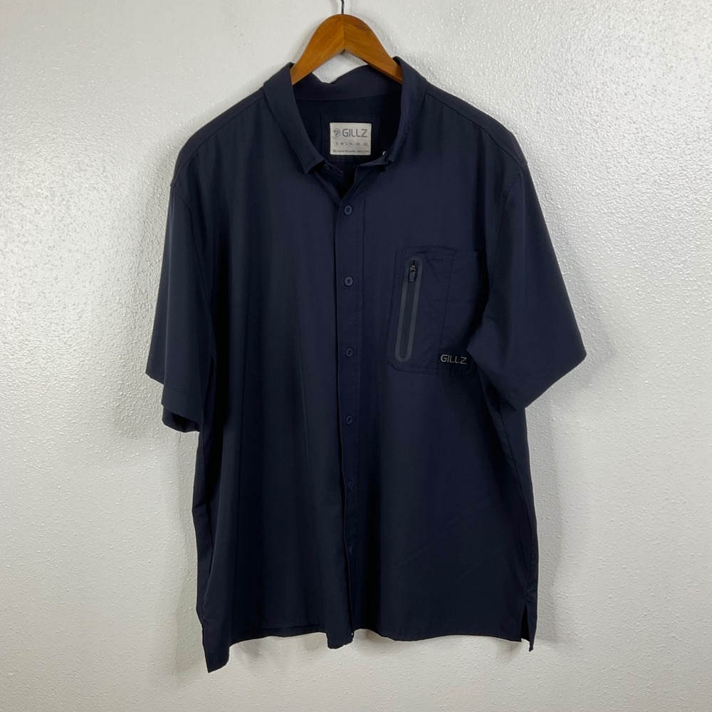 Gillz‎ Men's Navy Vented Fishing Shirt Size X-Large